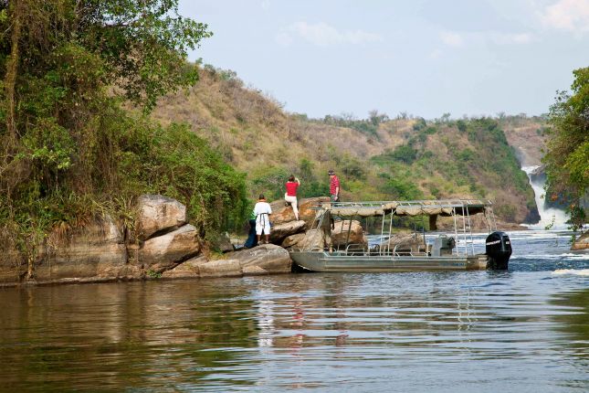 Projižďka po kanálu Kazinga, Uganda